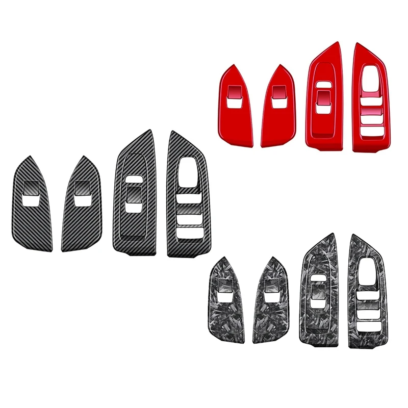 

Car Window Switch Lift Panel Tirm Door Armrests Panel Sticker For Subaru Forester 2025 Carbon Fiber Pattern