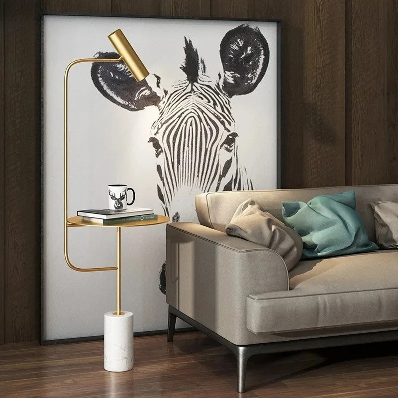 Light Emitting Diode Floor Lamp Gold Nordic Modern Design Decorative Corner Station