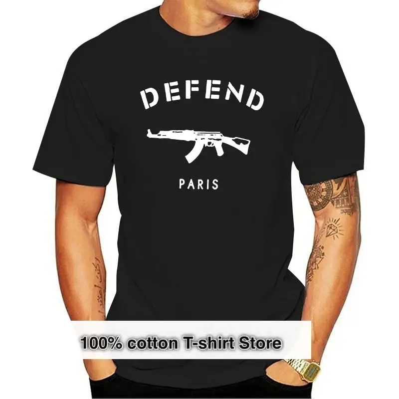 Unisex Defend Paris 3D Print AK47 T-shirt Short Sleeves Casual Sweatshirt Shirt