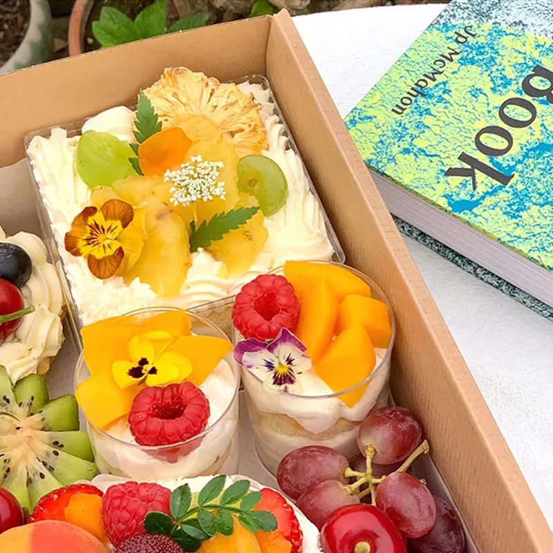 Disposable Kraft Paper Picnic Box Outdoor Picnic Camping Dessert Food Container Bread Pizza Packing Carton Afternoon Tea Boxes