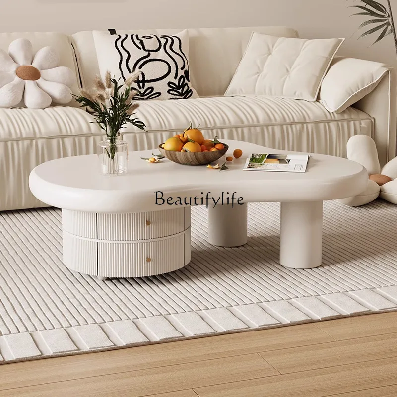 Light luxury cream wind cloud coffee table reception negotiation living room home leisure small coffee table