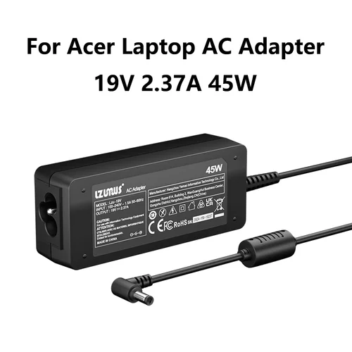 Adaptador de CA de 45W para cargador de portátil Acer 19V 2.37A 3,0x1,1mm Compatible con Acer Chromebook Aspire Swift 1 /3 /5 Series
