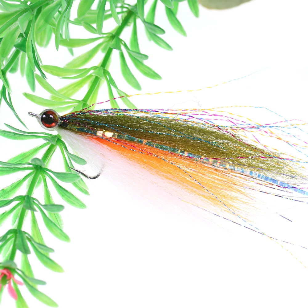 1 Stück/4 Stück Epoxy 3D Fischaugen-Köder, Minnow, Slinky-Faser-Köder, Salzwasser-Streamer, Fliegenfischen, Forellenköder, Angelköder – Detail 7