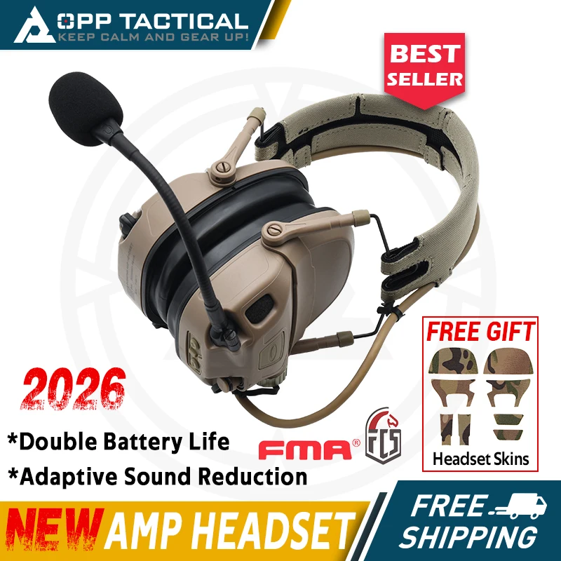 

2026 PRO Version Full Digital Dual DPS FMA AMP Tactical Headset Communication Noise Reduction V20/V60 PTT Accessory