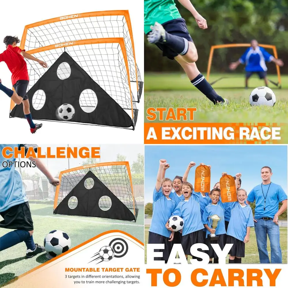 

Портативные футбольные ворота для детей и взрослых, подходят для использования в помещении и на улице, с сумкой для переноски