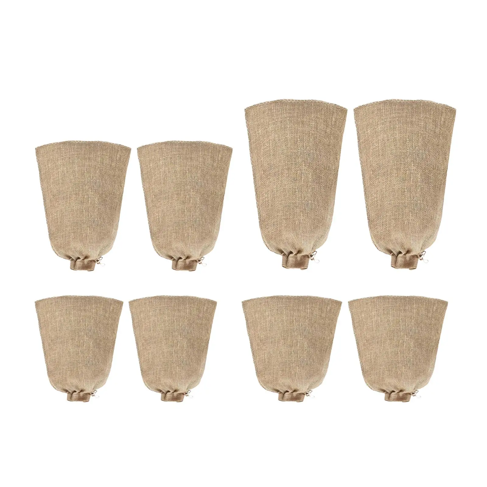 2 Pieces Burlap Winter Plant Cover Bags, Breathable, High Performance, Sturdy Potato Sack Races Shrub Jacket, with Drawstring