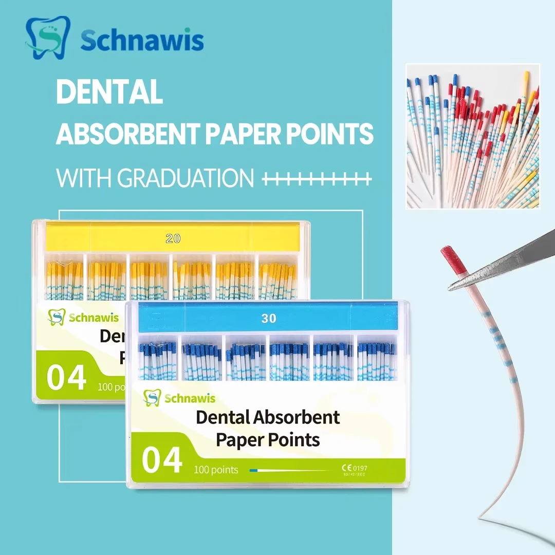 Dentistry Endodontics Paper Tips Cone Disposable Guttahanger Taper F1 F2 F3 Absorbent Fiber Poles Points Mark Dental Materials