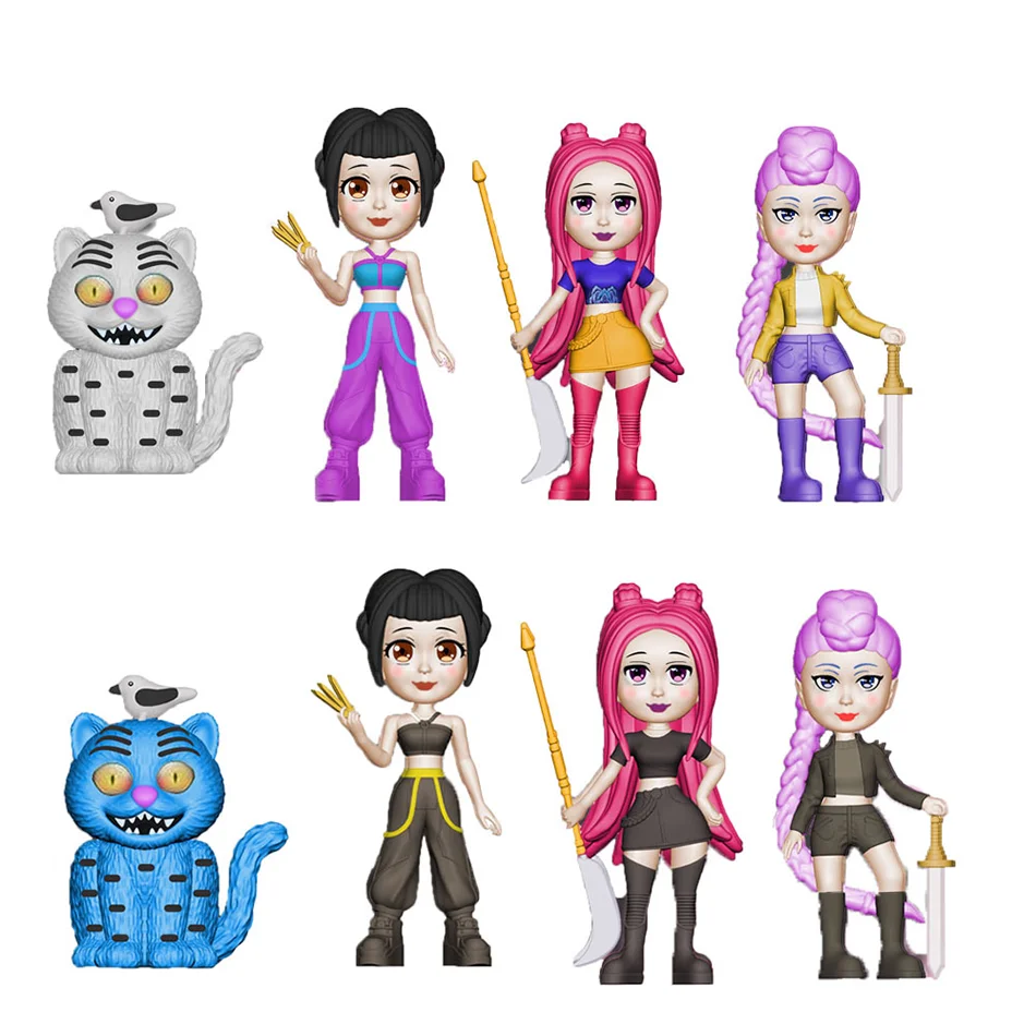 8 teile/satz Kpop Dämon Jäger Action Figur Spielzeug Q VersionDerpys Tiger Rumi Mira Zoey Sussy Figur Puppe Für Fans Geschenk