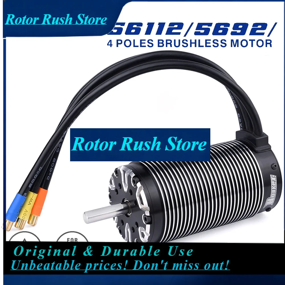 RoRuSSurpass Hobby Rocket 5692 56112 4-Poles 8.0mm Shaft Brushless Motor For 1/5 Rc Car Monster Truck Off Road On Road Buggy
