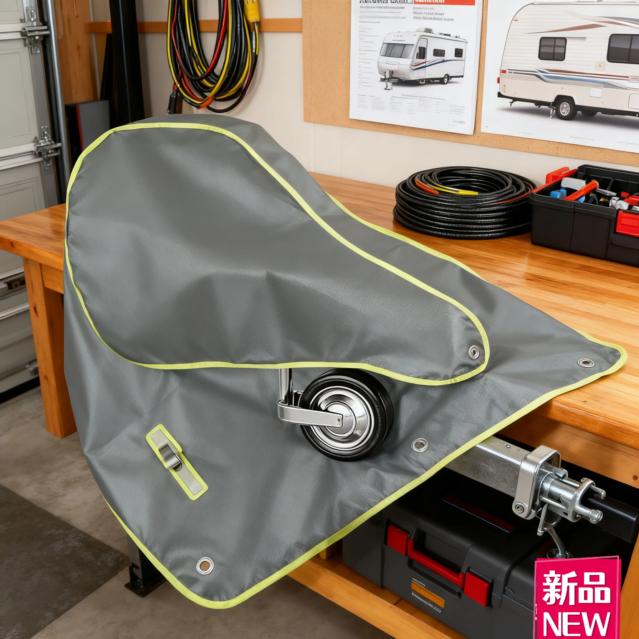Universal Locking Hitch Cover Waterproof Dustproof Breathable Protector for Trailers Caravans, Campers Trucks Cover