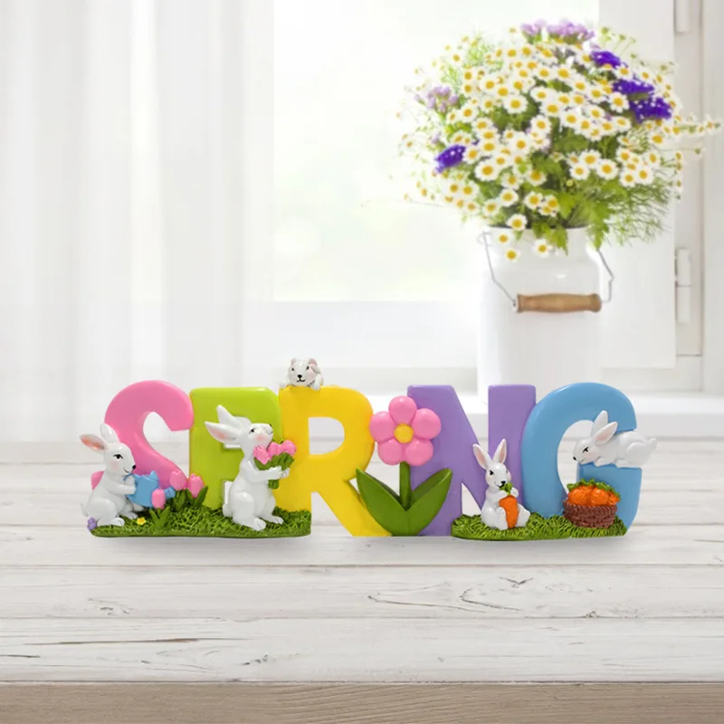 

Cute Rabbit Welcome Sign - Resin Garden Decor for Front Door & Patio