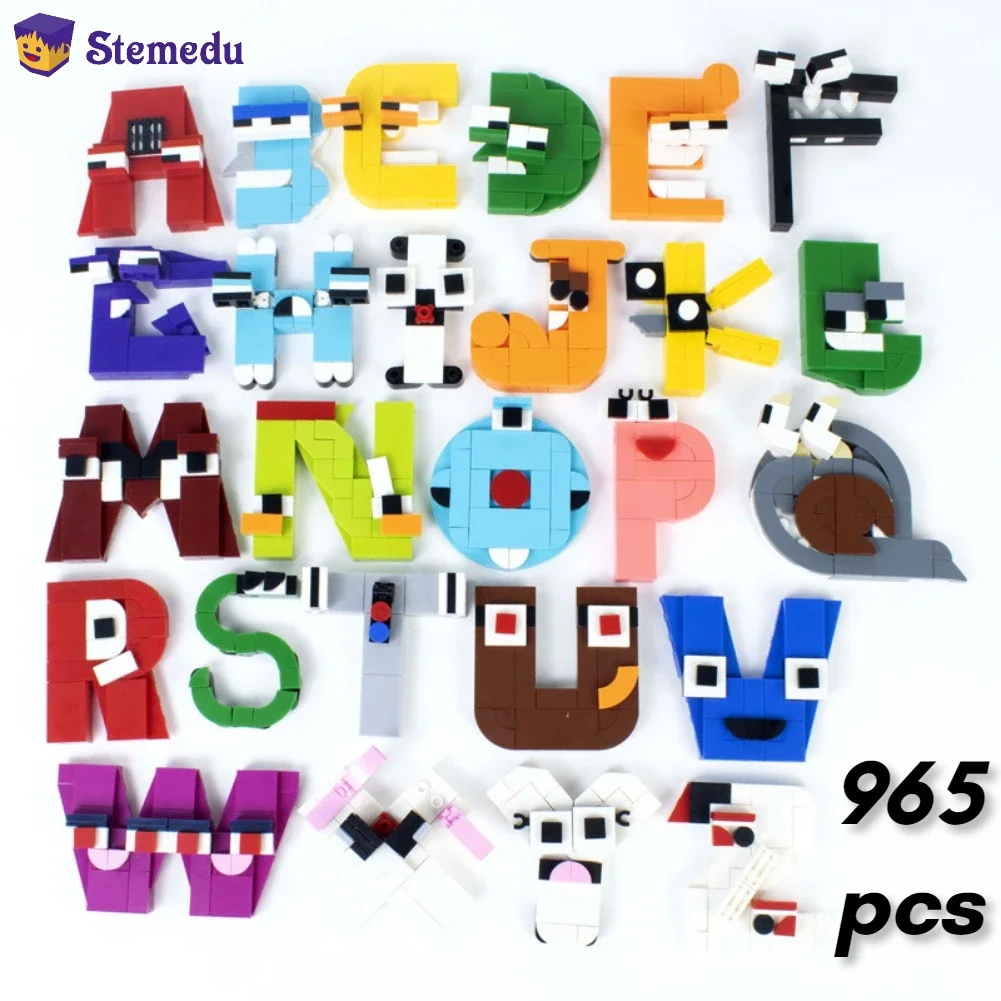 

Moc 26 Style English Alphabet 965pcs Building Blocks Set Letters Lore (A-Z) Educational Toys Gift for Kids Unisex Bricks Puzzle