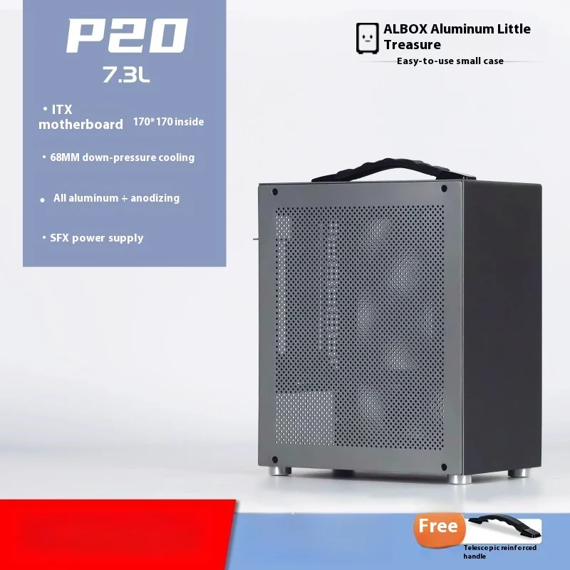 ALBOX Aluminum Xiaobao P20 Portable A4 Portable Host SFX Power Supply Mini Compact Ultra Small All Aluminum ITX Chassis