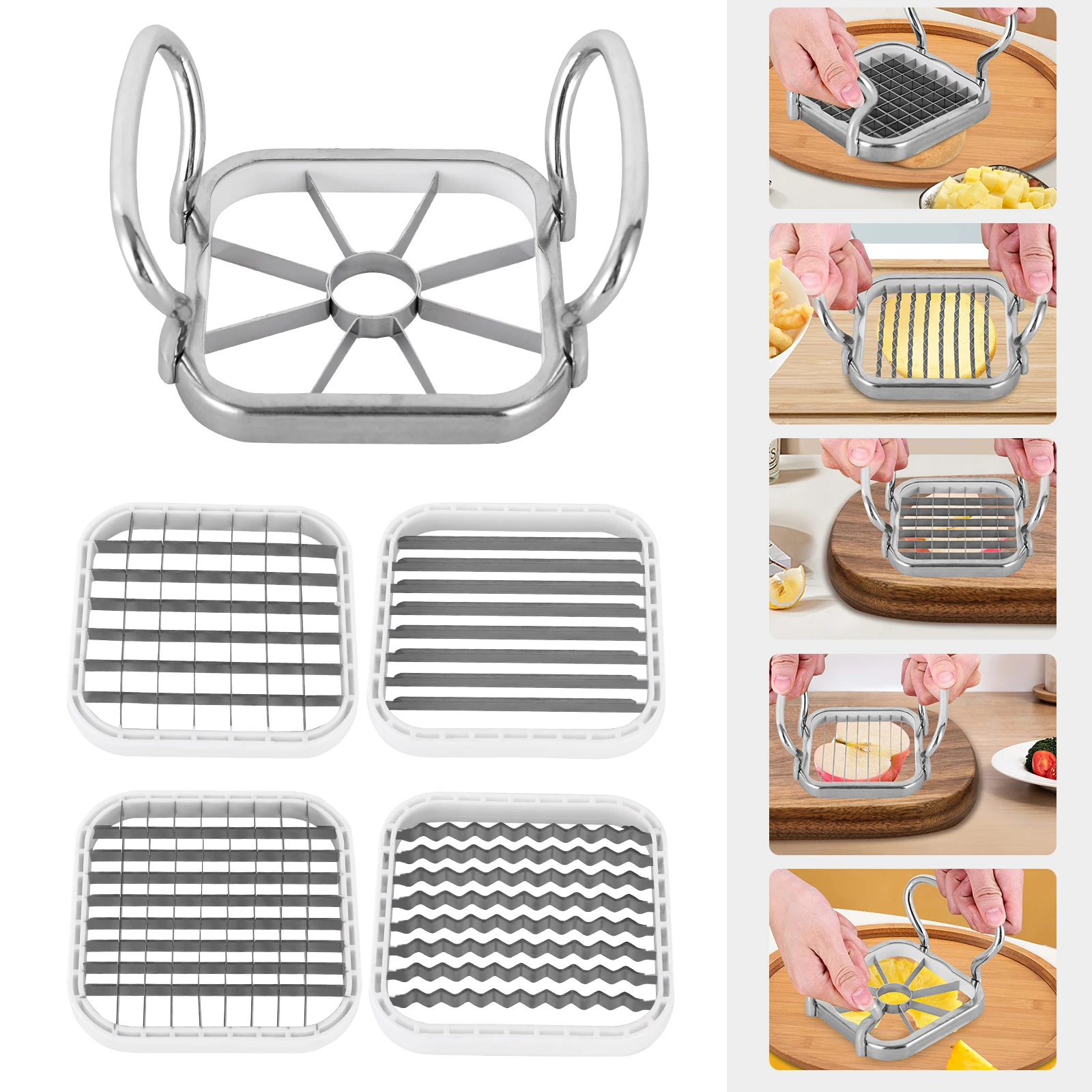 5-In-1 Food Onion Veggie Dicer Chopper Potato Fries Cutter French Fry Vegetable Fruit Slicer Chopper Dicer For Kitchen