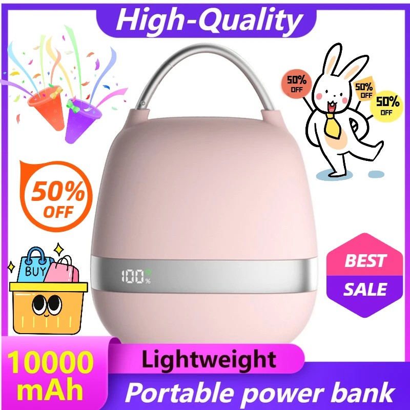 

10000mAh Power Bank with Outdoor Wearable Hook Retractable Cable and Super Fast Charging Function Mobile Power