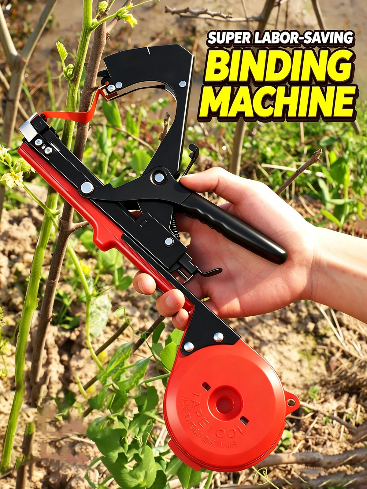 Plant Branch Hand Tying Machine Lightweight Garden Tapener Vegetables Grapes Tomatoes Plant Fixing Binding Tape Tool