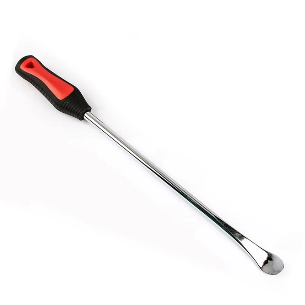 Red Steel Crowbar Tool for Tire Changing Heavy Duty Weather and Rust Resistant Perfect for Motorcycle Car Mountain Bike 37cm