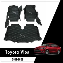 Car Floor Mats For Toyota Vios Yaris 2022 2021 2020 2019 2018 2017 2016 2015 2014 Auto Waterproof Rugs Dash Interior Accessories