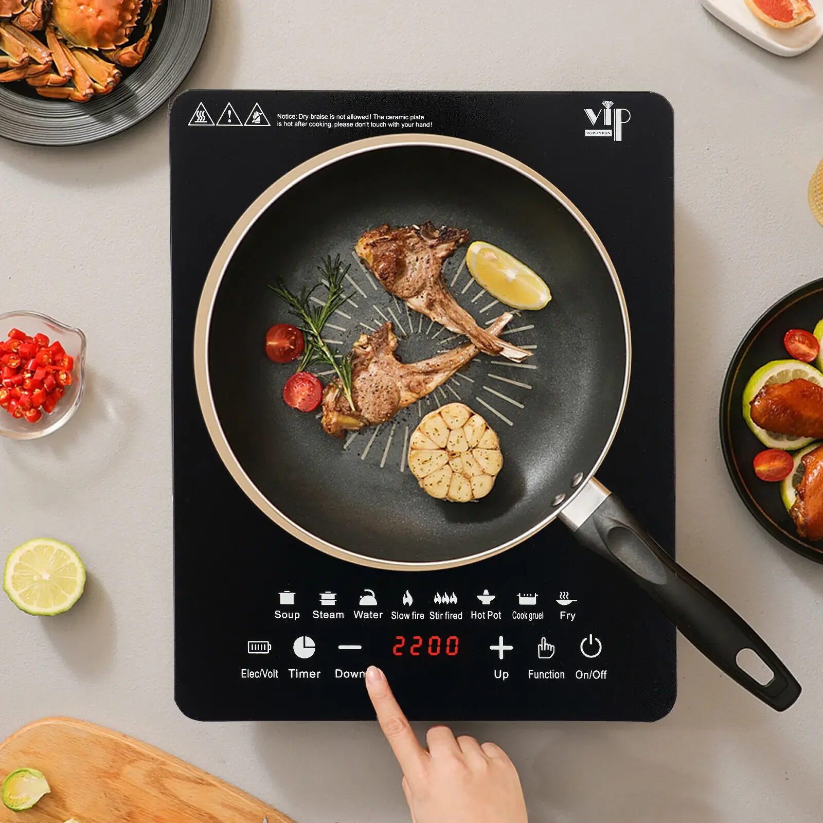 

Portable 750W Induction Cooktop - Compact Electric Stove for Kitchen Countertop Use