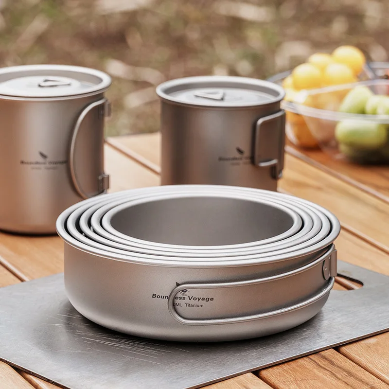 

Fun Camping Titanium Set: Pots, Pans, Sparkling Pure Titanium Bowls, and Portable Goodies! outdoor camping キャンプグッズ