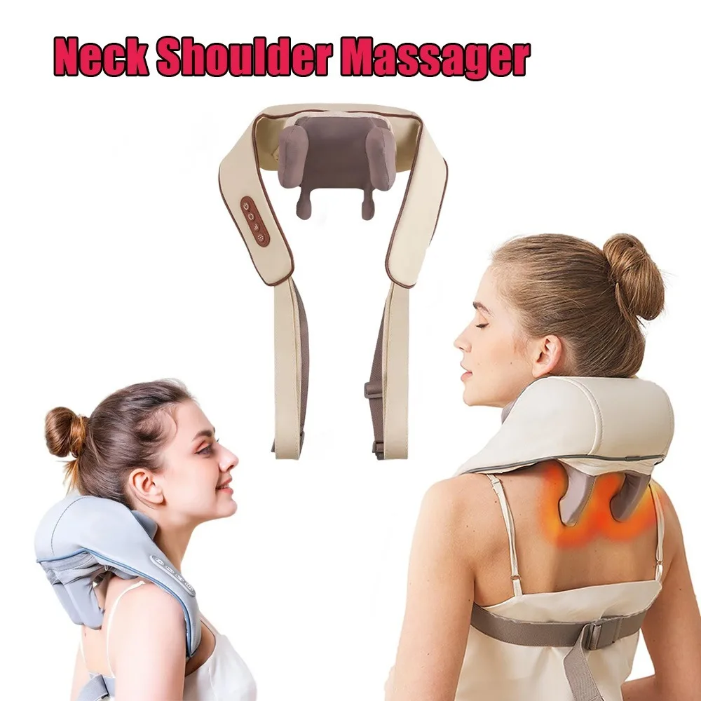 

Trapezius Muscle Neck Shoulder Massager Electric Heating Pad Wrap Shiatsu Kneading Relaxer Dredge Portable Massage Shawl Home