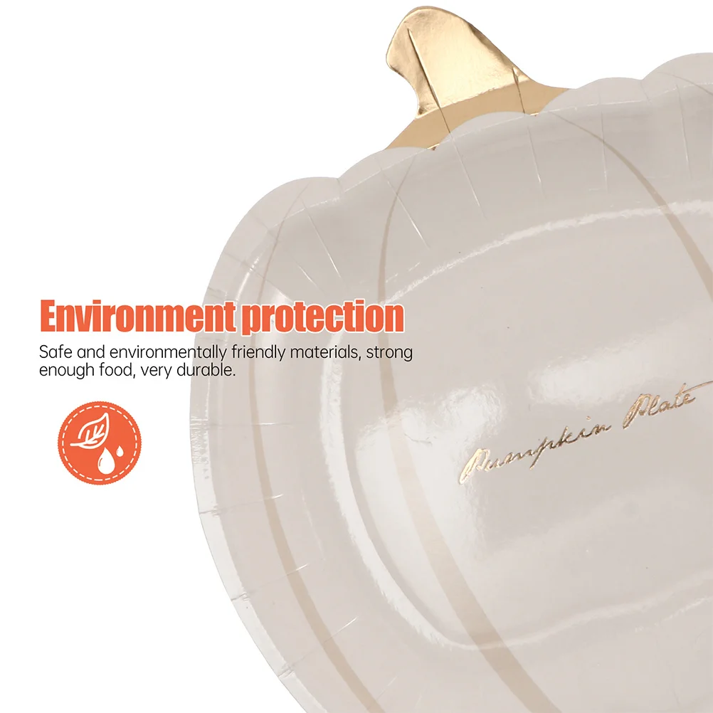 

30Pcs Halloween Party Pumpkin Plates Premium Paper Dinner Plate for Dessert Food Serving Festival Home Decoration Supplies