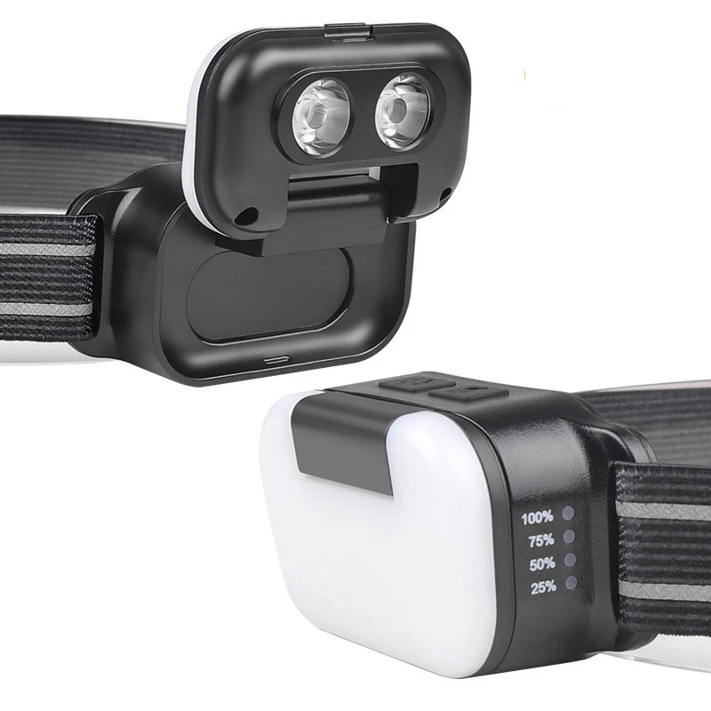 Forte Display Digital Head Light, LED, vermelho, azul, branco, farol, tocha, ao ar livre, Night Run, Long Endurance