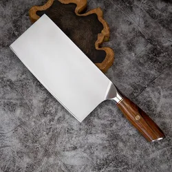 Chopper Knife M390 Core 3 Layers Clad Steel Blade Sharp Chef Cleaver Slicing Kitchen Knives Meat And Poultry Tools Wood Handle
