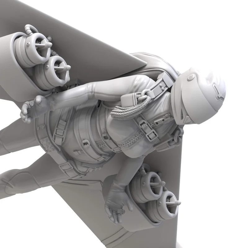 

1/24 Resin Model Figure Famale Flying Athlete Gk Micro Miniature 3d Printed White Model Toy Unassembled And Unpainted Kit