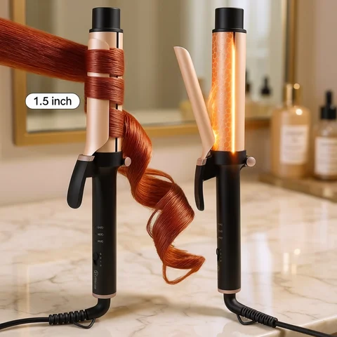 Curling Iron Hatteker Electric Curling Iron for Women 3-Level Temperature Control Ceramic Hair Protecting Curler Home Use Styling Tool US
