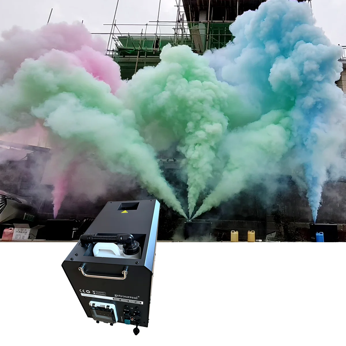 

Colorful Fog Smoke Jet Machine For Wedding Gender Reveal Party Stage Concert Event Use Liquid Color Fog Maker