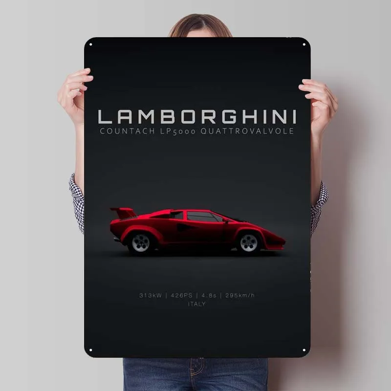 1988 Lamborghini Countach Metal Sign Cars Poster Coffee Bar targa in banda stagnata per Garage Wall Art Decoration House Decor Retro Home