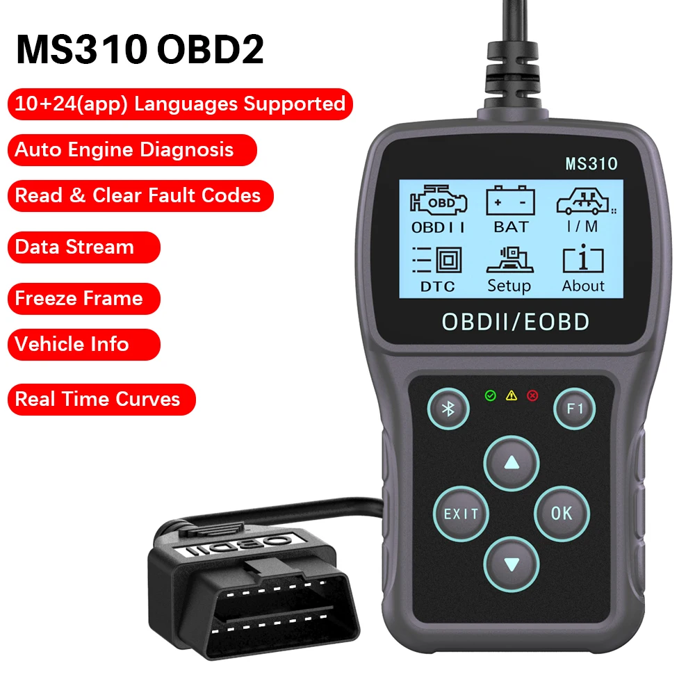 

OBDII Scanner Car Diagnostic Scan Tool MS310 Multi-language Clear/Erase Codes Vehicle OBD2 Code Reader Work for Car Auto