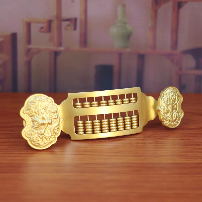 

Solid Brass Abacus Ornament Dragon and Phoenix Ruyi Abacus Home Decoration Office Craft Creative Gift