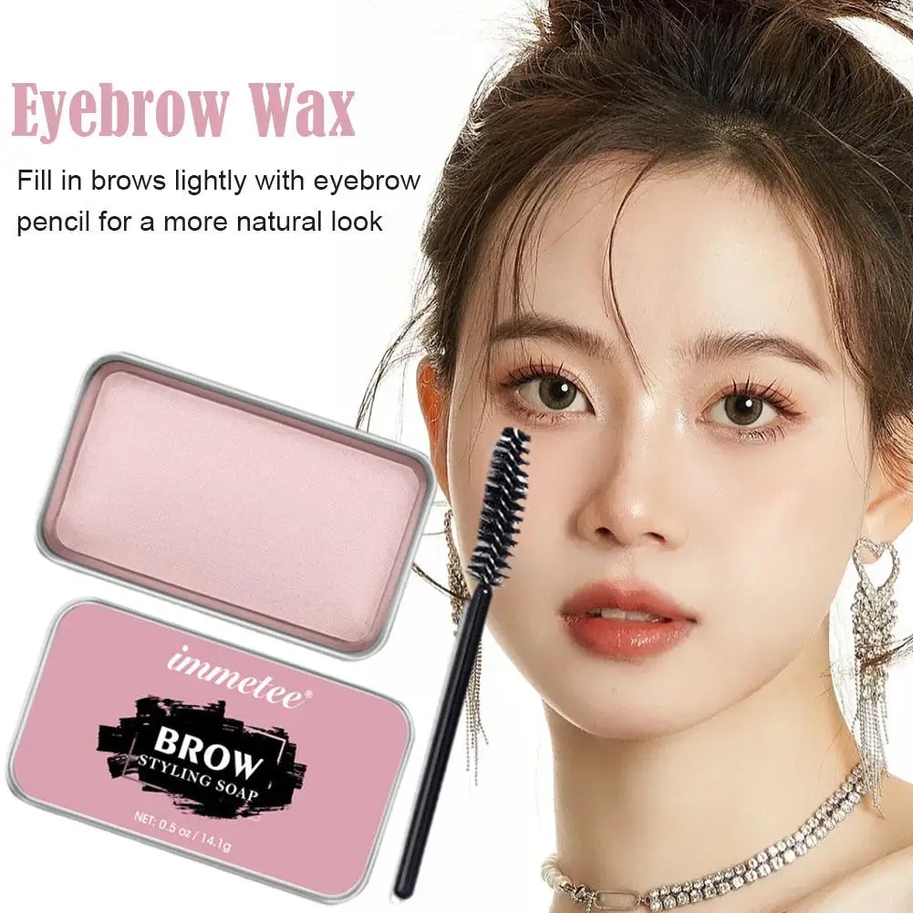 Eyebrow Soap Wax With Trimmer Fluffy Feathery Eyebrows Pomade Gel For Eyebrow Styling Makeup Soap Brow Sculpt Lift Supplies Z4W2