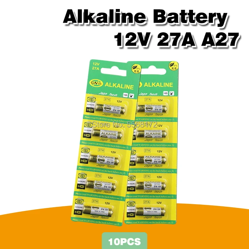 10 pz 12V A27 27A G27A MN27 MS27 GP27A L828 V27GA ALK27A A27BP K27A VR27 R27A batteria alcalina a secco per campanello di allarme telecomando per