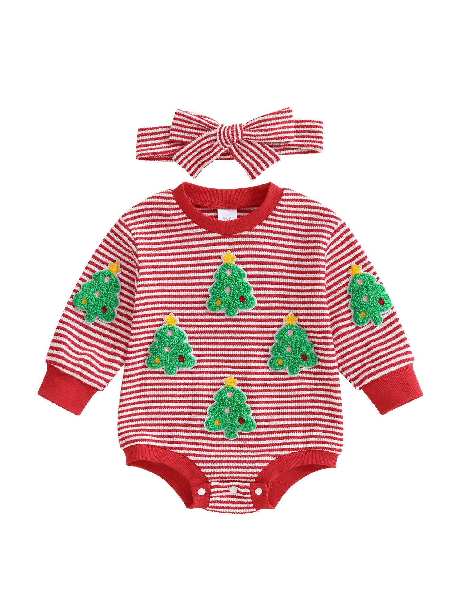 ملابس احتفالية للعطلات للفتيات الرضع مع ملابس داخلية مزينة لرجل الثلج سانتا كلوز وعصابة رأس متطابقة #4