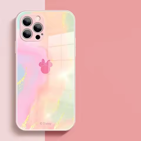 Cool Cute Mickey Minnie Mouse Phone Case For Samsung S24 S23 S22 S21 S20 S10 Note20 FE Plus Ultra 5G Luxury Tempered Glass Back