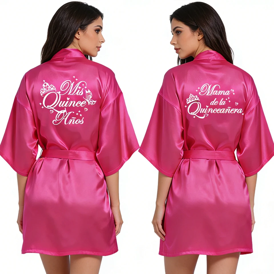 

2 Pcs Elegant Quinceañera Celebration Gown Mis Quince Años Robe Girls 15th Anniversary Bathrobe for Birthday Party