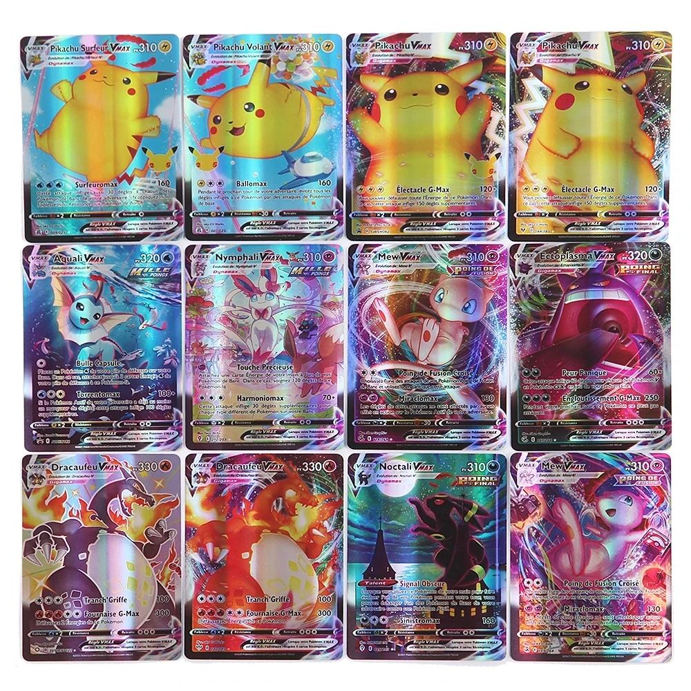 New Pokemons Card GX EX VMAX V MEGA TRAINER ENERGY Pikachu Shining Game Rare Collection Battle Trade Cards Children Toy Gift