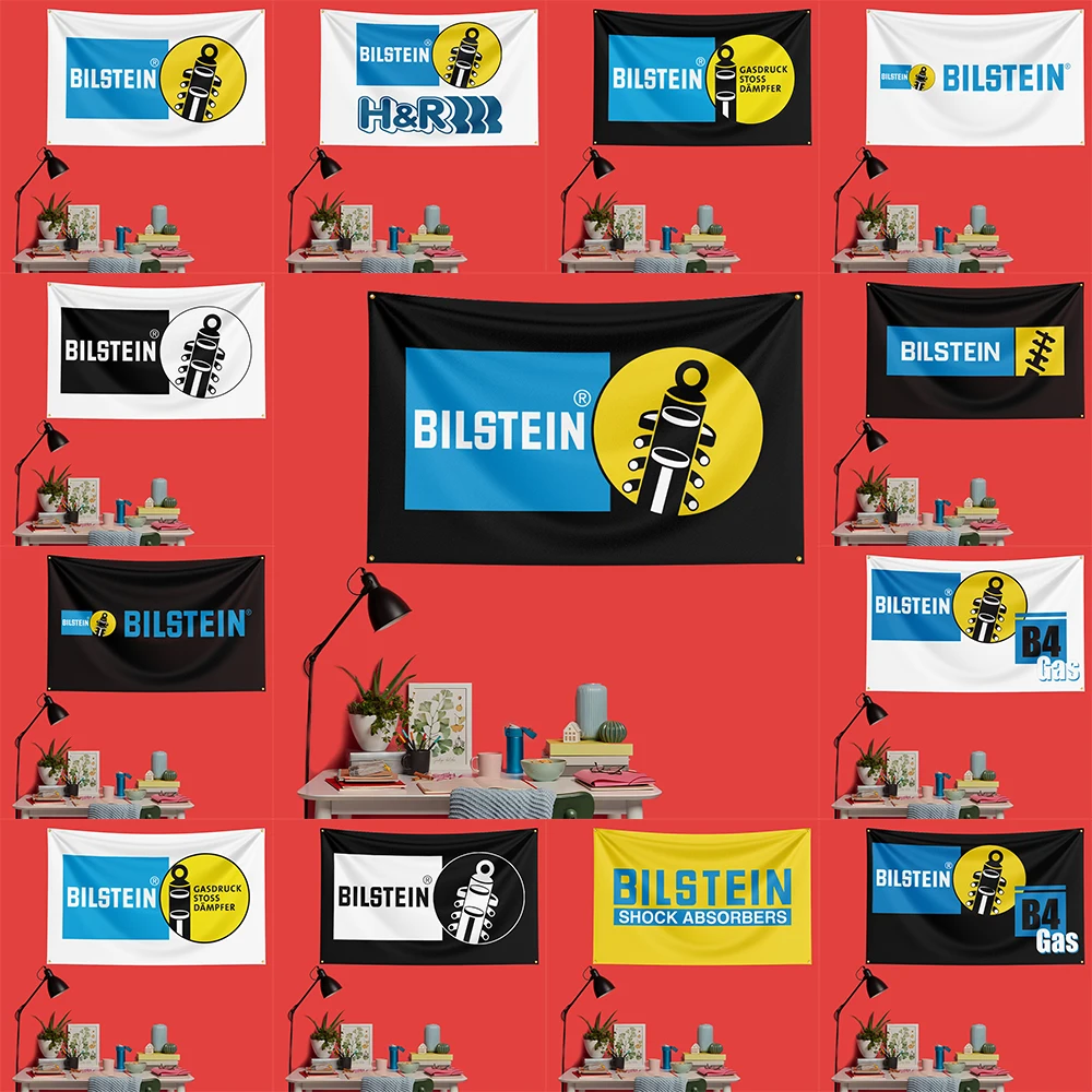 Bilstein Suspension Flag 3x5 FT 90x150cm Polyester Garage Wall Decor Banner For Auto Fans