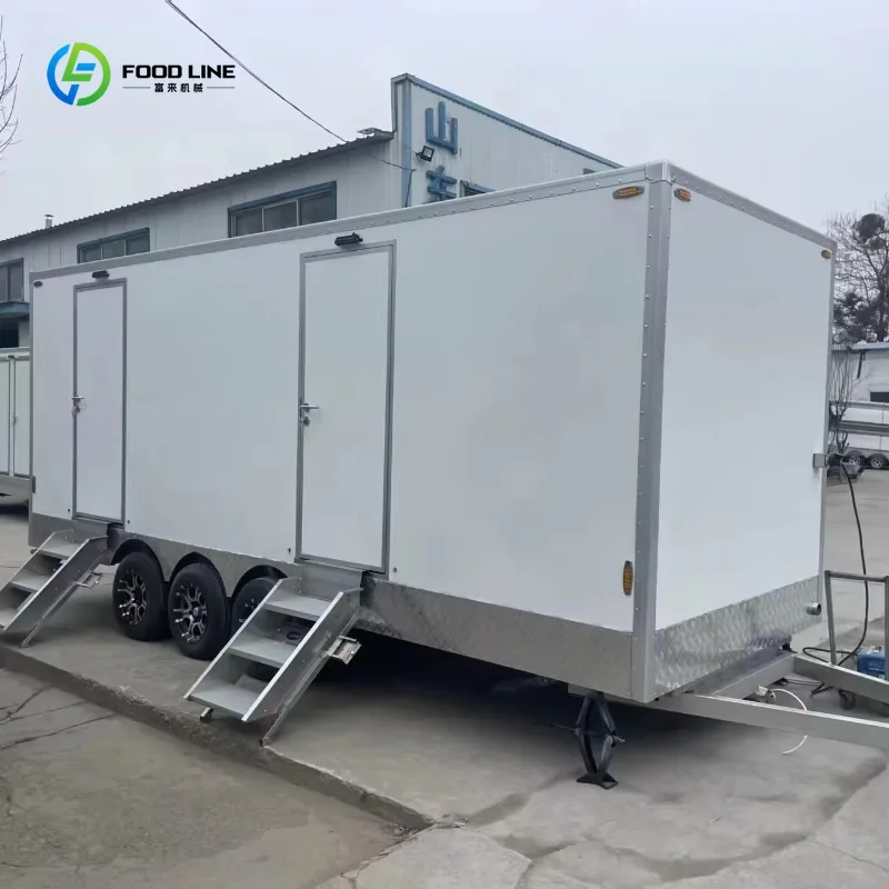 Anti Slip Mobile Toilet Trailer Sandwich Panel Material for Commercial Outdoor Use Custom