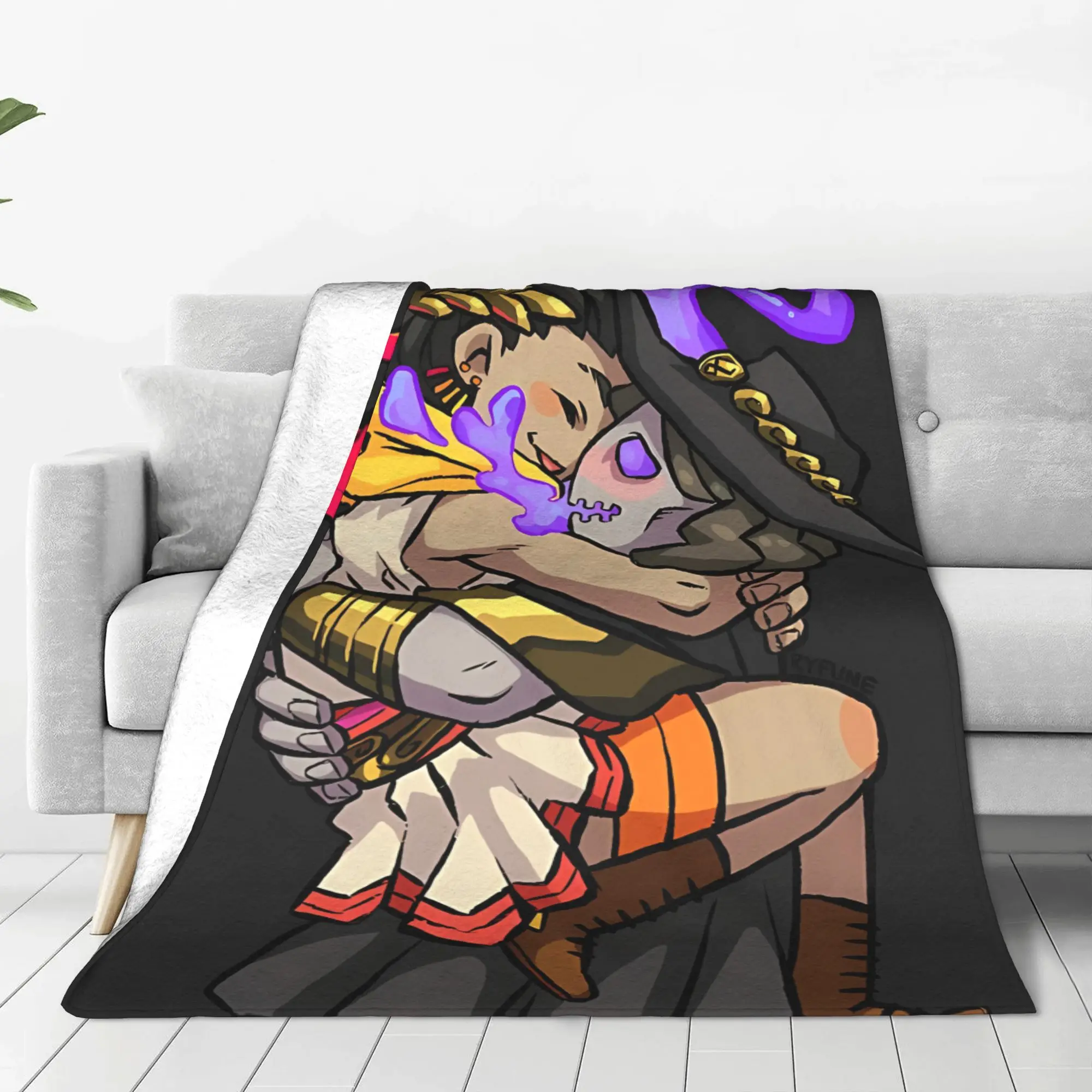 1PC Home Cute Room Decor Chibi Myth Figures Blanket Throw Blanket Hades Novelty Warm Blanket All Season