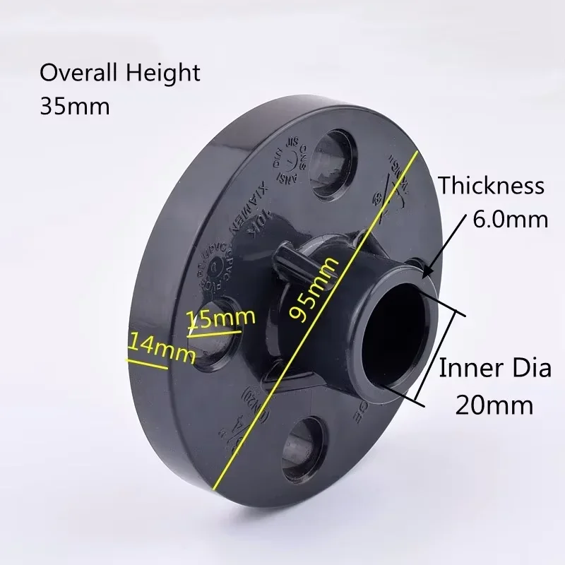 

1-10Pcs Hi-Quality UPVC 20 25 32 40-110mm Flange Pipe Connector PVC Adapter Hardware Fittings Tube Parts Slip Socket Flanges