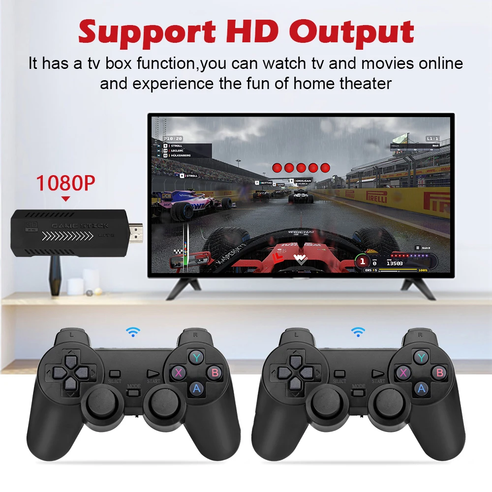 X2 PLUS Video Game Stick 1080P Console 2.4G Double Wireless Controller 58000 Games 256GB Retro Games for PSP PS1 FC Boy Gift