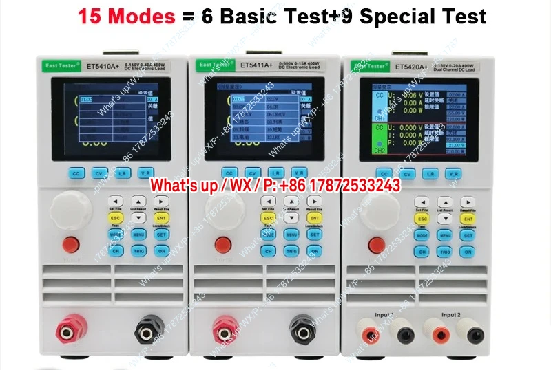 400W Programmable DC Electronic Load Single/Dual Channel Battery Capacity Tester ET5410A+ 16 Modes for Product Testing