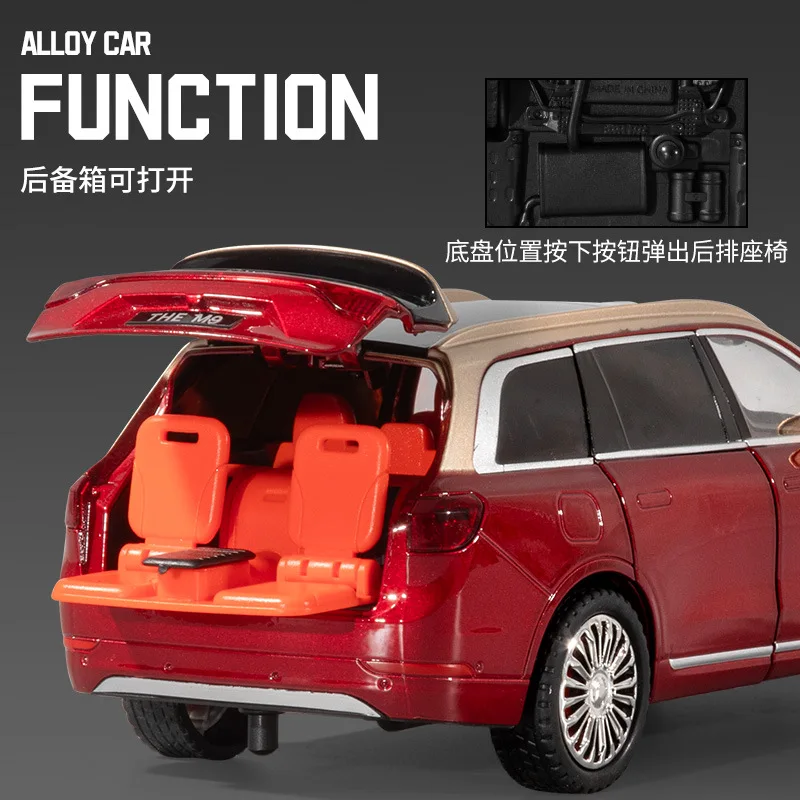 1:24 M9 SUV Model Symulacyjny z Odlewu Stopu, Pojazd na Nową Energia z Pilotem, Zabawka ze Stopu, Samochodzik dla Dzieci, Prezent