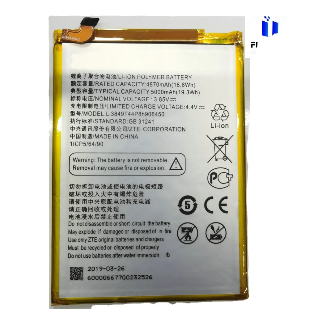 

New Li3849T44P8h90645 Battery for ZTE Blade A6 A6020 A0622 A0605 Nubian N3 NX608j NX617J Mobile Phone