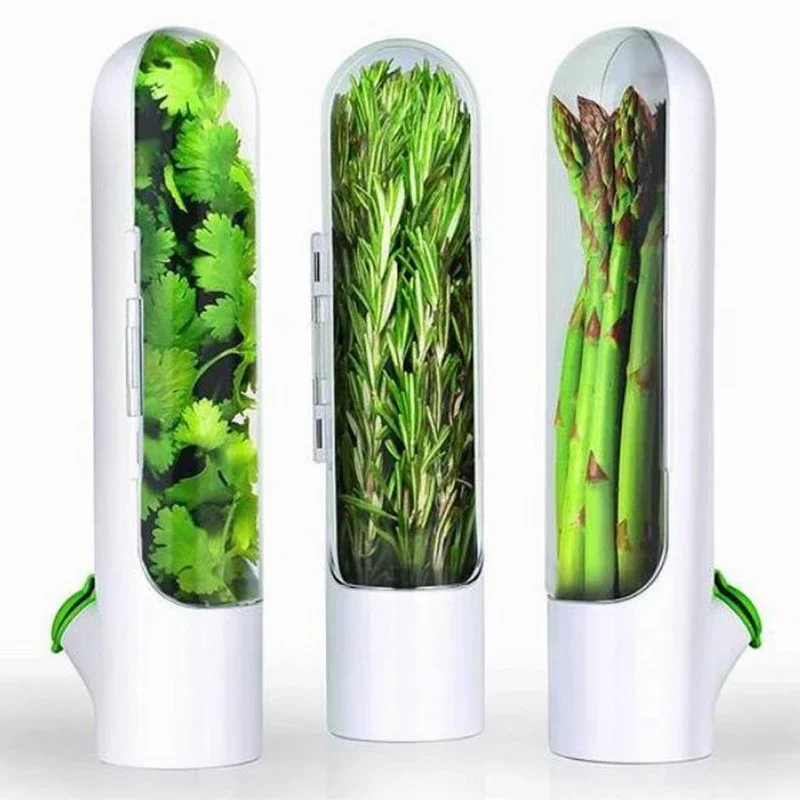 

Herb Saver Storage Container Fresh Herb Keeper Vanilla Vegetables Fresh Preservation Bottle for Refrigerator Kitchen Gadgets