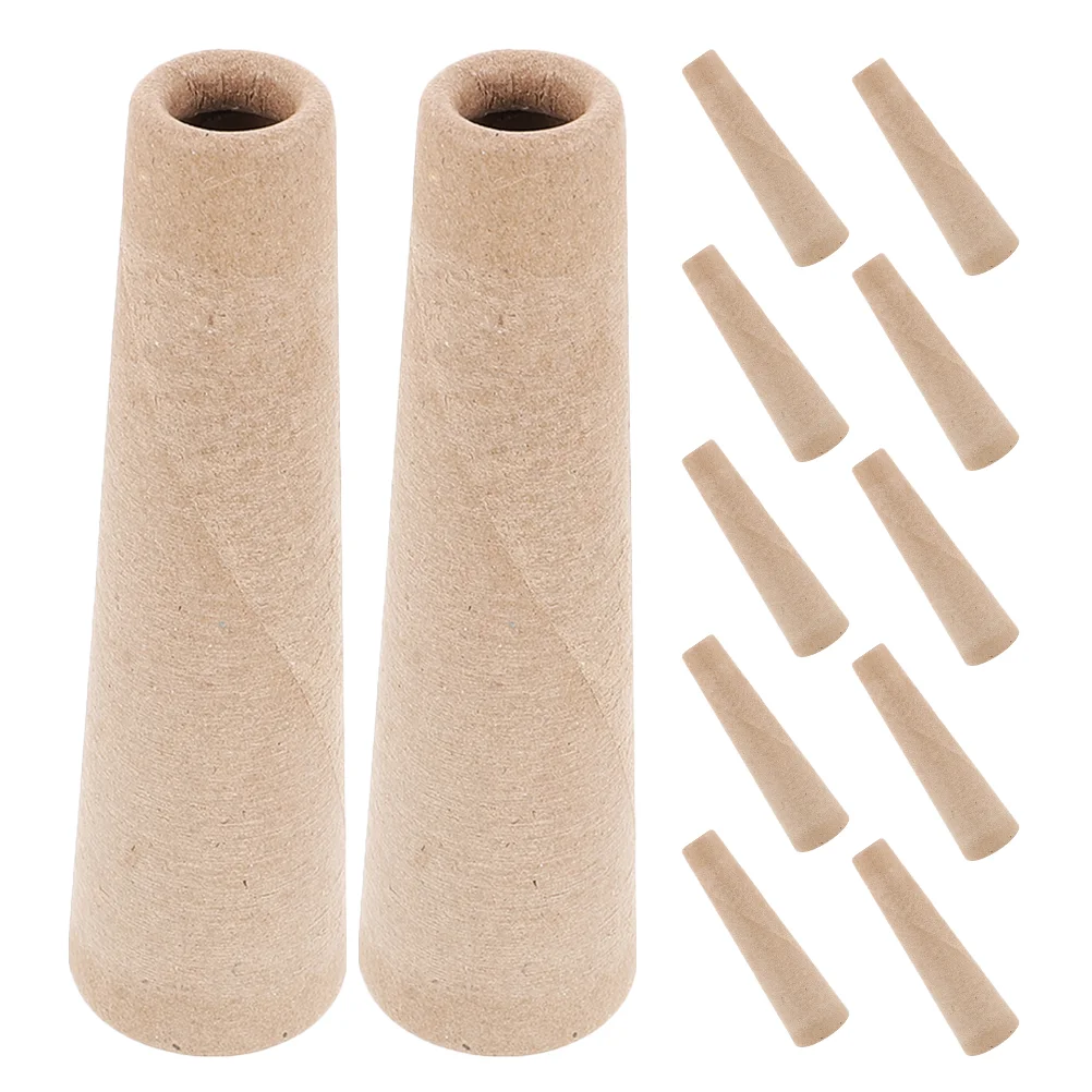 

12 Pcs Yarn Paper Tube Delinting Machine Cones for Knitting Tubes Winder Tools Beginners Light Brown Winding